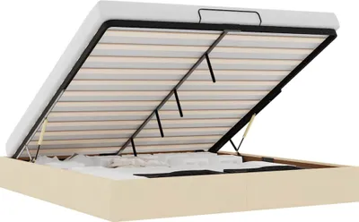 Obrázok produktu pre vidaXL Osmanská posteľ bez matraca krémová 160x200 cm látka
