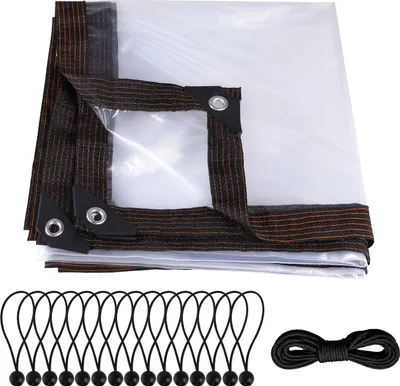 Obrázek produktu pro DBREAKS Průhledná plachta s očky 2x3 m, průhledná plachta, voděodolná plachta na terasu, zahradní plachta, plachty odolné proti povětrnostním vlivům, venkovní ochrana před deštěm, na zahradní nábytek, rostliny, výběhy pro zvířata, střechu