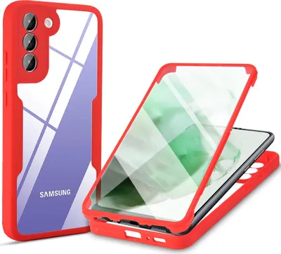 Image de Etui Samsung Galaxy S21+ 5G, protection complète à 360° avec protecteur d'écran intégré pour Samsung S21 Plus 5G rouge