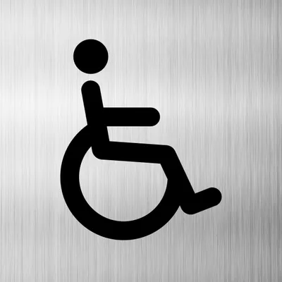 Produktbild von WC Schild Toilette Dibond/Alu 3 mm 120x120 mm Piktogramm Toilettenschild Privat Behinderten Toilette