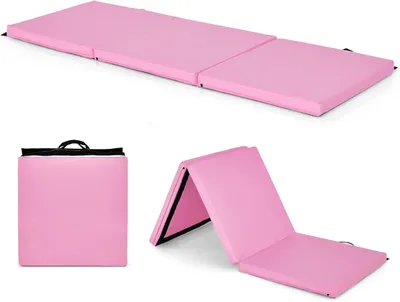 Immagine prodotto di Tappetino da ginnastica pieghevole KOMFOTTEU, tappetino morbido 180x60x5 cm, tappetino da fitness, tappetino da ginnastica spesso con tracolla, tappetino da yoga a 3 sezioni, tappetino sportivo antiscivolo per yoga e allenamento fitness