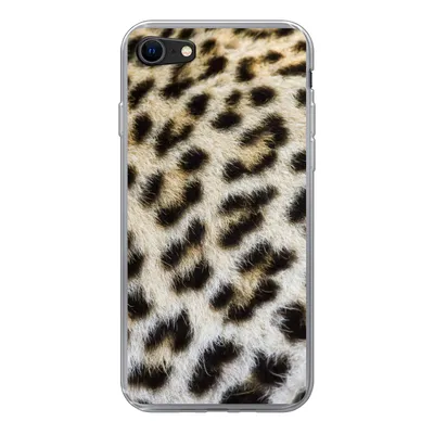 Produktbild von MuchoWow® Handyhülle Schutzhülle Hülle für iPhone 7 Nahaufnahme Mantel Leopard Silikon Softcase Handy Hülle - Kartenhalter