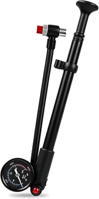 Imagen del producto de Bomba de bicicleta 3 en 1, con una presión máxima de 300 PSI y un tubo giratorio de 360° para un inflado preciso
