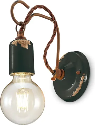 Produktbild von Wandleuchte Metall E27 H: 18 cm Schwarz Shabby Antik Vintage Wandlampe