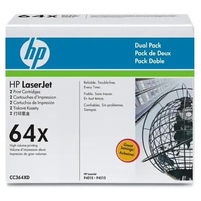 Image de Toner HEWLETT PACKARD CC364XD LJ P4015 CARTOUCHES (2) NOIRES HC