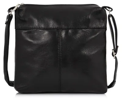 Immagine prodotto di Belveder: piccola borsa a tracolla quadrata nera in pelle naturale, elegante borsa a tracolla per tutti i giorni, le occasioni speciali e i viaggi, Fabi