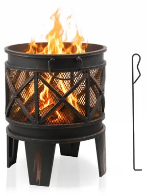 Obrázok produktu pre Kôš na oheň BBQ-Toro "Plum" Ø 42 cm vrátane pohrabáča, v starožitnom hrdzavom vzhľade, na záhradu a terasu
