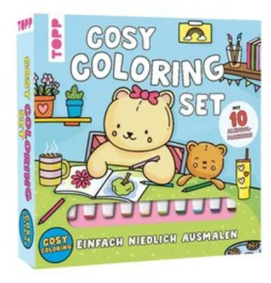 Produktbild von Cosy Coloring Ausmalset - Einfach niedlich ausmalen