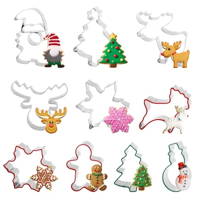 10er-Set Weihnachts-Ausstechformen aus Edelstahl