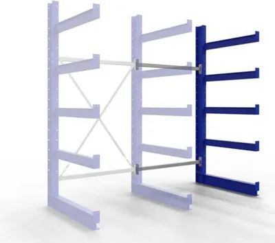 Produktbild von Einseitiges Kragarmregal, Schwerlastregal - 2.000 x 1.000 x 920 mm (HxBxT) - 500 kg - Anbauregal - KARL