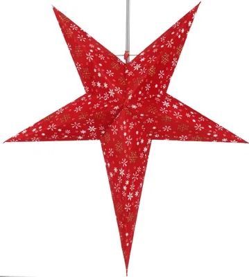 Immagine prodotto di Stella pieghevole di carta illuminata dell'Avvento, stella di Natale 60 cm - Snowflora, rosso, stella decorazione finestra