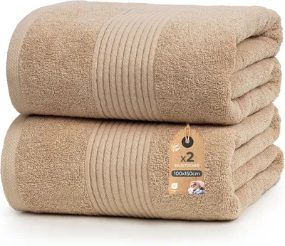Obrázok produktu pre Cloud Pillow, sada 2 kusov kúpeľňových uterákov, 100 x 150 cm, 100 % bavlna, 500 g/m², mäkké, vysoko savé, odolné, certifikát Oeko-TEX, ideálne do kúpeľne a wellness (zelená)