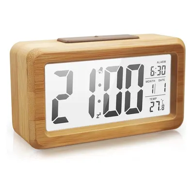 Produktbild von Wecker Digital, Holz mit Sensore Moduls, Tischuhr mit Großer Anzeige