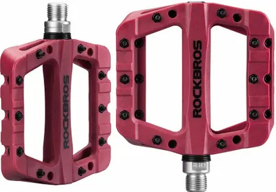 Produktbild von ROCKBROS Fahrradpedale, Composite Flatpedale, 9/16'', rutschfest, 3 Bearing, rot
