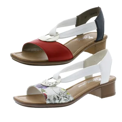 Produktbild von Rieker 62662 Damen Sandaletten Sandalen Blockabsatz, Größe:42 EU, Farbe:Rot