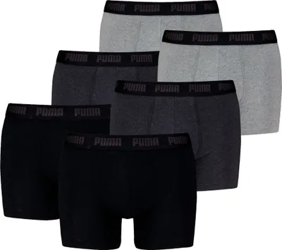 Produktbild von PUMA Herren Boxershorts, 6er Pack - Everyday Boxers 6P, Baumwolle Stretch, einfarbig Schwarz/Grau XL
