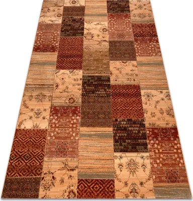Produktbild von Wollteppich KASHQAI 4327 101 Patchwork Terrakotta rot 200x300 cm