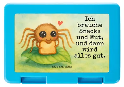 Produktbild von Mr. & Mrs. Panda Bento Box Spinne Agathe Sandwich Design - Weiß - Geschenk, Hunger, Alles Wird gut, Vesperbox, Hungrig, Bentobox, Glück, Snackbox, Vorratsdose, Mut