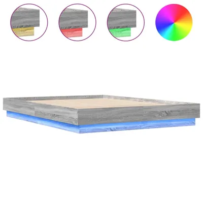 Obrázok produktu pre vidaXL Rám postele s LED diódou Sivá Sonoma dub 140x200 cm