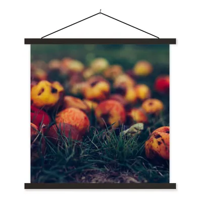 Produktbild von MuchoWow® Textilposter Landdekoration - Herbst - Apfel - Obst 90x90 cm mit schwarzem Rahmen - Magnetisches