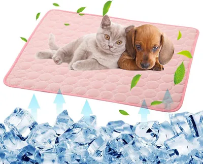 Obrázek produktu pro Samochladicí podložka pro psy, pratelná, chladivá deka pro domácí mazlíčky, ideální pro horké dny, jako podložka na spaní do psí boudy, z ledového hedvábí, prodyšná, neškodná, na pláž a k moři, vhodná pro velké psy, kočky a další zvířata, voděodolná