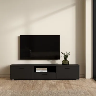 Obrázok produktu pre Mediálny lowboard / TV nábytok čierny matný