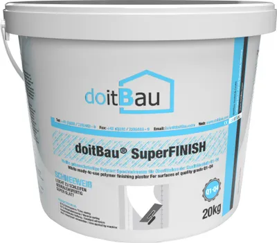 Produktbild von 11 Eimer SuperFINISH Spachtelmasse je 20kg Weiß Q4 Fertigspachtel Flächenspachtel Finish Spachtel Masse Wandspachtel Gips Glättspachtel Füllspachtel