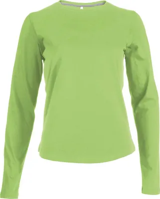 Produktbild von Kariban Damen Langarmshirt T-Shirt Longsleeve Shirt Baumwolle Rundhals, Größe:M, Farbe:Lime
