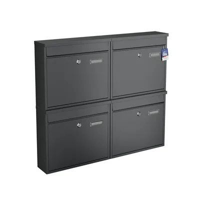 Produktbild von BASI - Briefkasten - SET - 4x BK 360M - Stahl matt anthrazit - 4x2170-0902