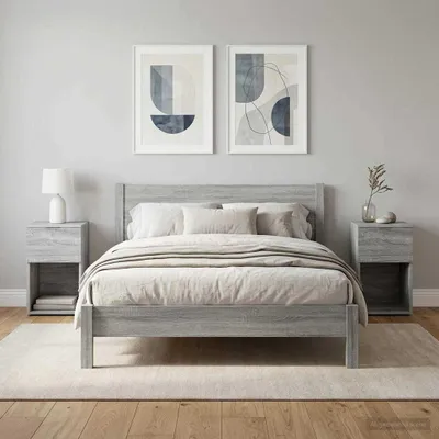 Productafbeelding van vidaXL Nachtkastjes, 2 stuks, Sonoma-grijs, 29 x 31,5 x 49 cm, houtvezel