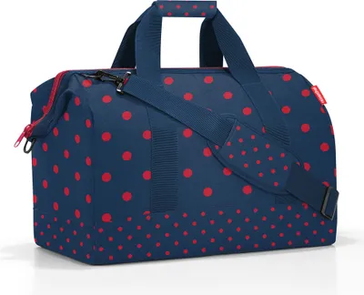 Produktbild von reisenthel allrounder L, Reisetasche, Sporttasche, Schultertasche, Doktortasche, Tasche, Polyestergewebe, Mixed Dots Red, 30 L, MT3075