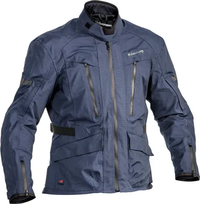 Image de Halvarssons Gruven veste textile imperméable pour moto, bleu foncé, 54