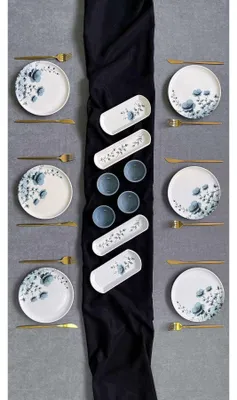 Immagine prodotto di Hermia Concept, set da colazione di alta qualità (14 pezzi) realizzato in Vetroceramica al 100%, adatto al lavaggio in lavastoviglie