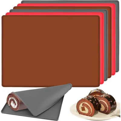 Productafbeelding van Siliconen bakplaat met rand, 30x40 cm, 6 stuks. Anti-aanbaklaag, hittebestendig