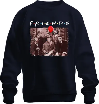 Produktbild von FRIENDS Horror Halloween Slasher Masken Pennywise Jason Freddy Uni Sweatshirt Pullover, Navy, XL