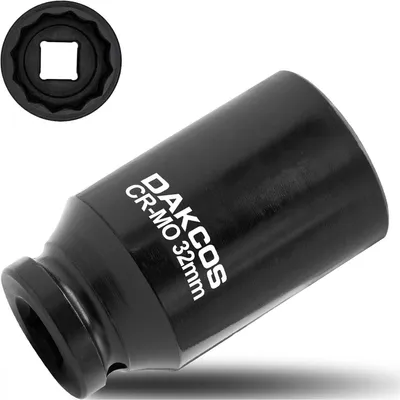 Obrázok produktu pre Nárazový kľúč, 32 mm, 12-hranný, 1/2", CR-MO, hĺbka 78 mm