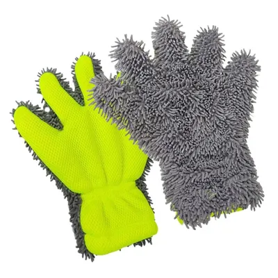 Produktbild von Universelle Mikrofaser-Autowaschhandschuhe, 5-Finger-Chenille, sanfte,kratzfreie Fahrzeugreinigung,für Auto, Lkw, Motorrad, Staubentfernung (2 Stück)