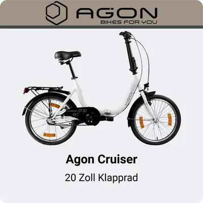Zdjęcie produktu dla Agon Cruiser, składany rower 20-calowy, kolor biały