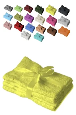 Produktbild von Handtuchserie im Set mit Schleife Marke Gästehandtuch 4er Set 30 x 50 cm Gelb