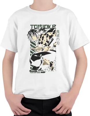 Zdjęcie produktu dla Koszulka dziecięca Uni Giyu Tomioka Kimetsu no Yaiba Demon Slayer Anime Gift, Biały, 140