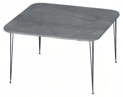 Image de Table basse grise moderne en bois avec cadre en acier inoxydable