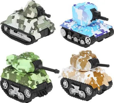 Produktbild von 4 Stück Legierung Panzermodell Zurückziehen Hochsimulation Dekoration Spielzeug GeschenkCamouflage