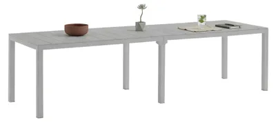 Produktbild von Gartentisch Varda, Picknickbasis, Mehrfachposition Garten-Esstisch, Mehrzweck-Außenbank, Italy, 292x86 h74 cm, Grau