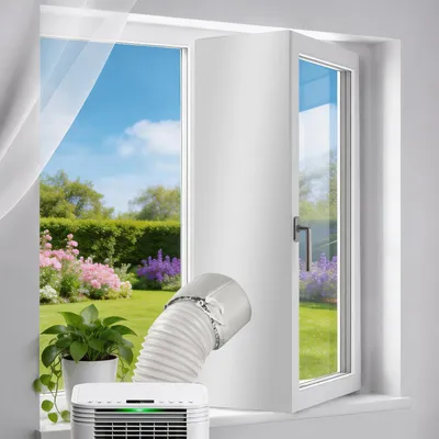 Fensterabdichtung 5 m für mobile Klimaanlagen, Klettverschluss, Flügelfenster