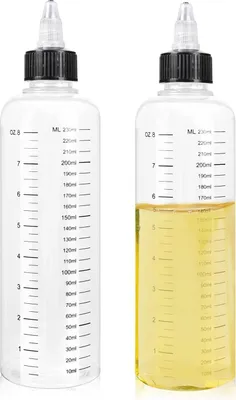 Produktbild von 2 Stück Quetschflasche 250ml Squeeze Flasche mit Skala klare Ölspender Flaschen mit Spitzenkappe Mehrzweck Plastikflasche für flüssige Gewürze sauce Öl Soja Essig 250ml