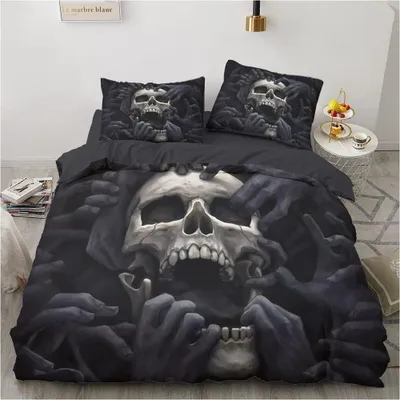 Productafbeelding van Omgoods - Totenkopf Bedlinnen Set 220 x 240 cm met 2 Kussenslopen