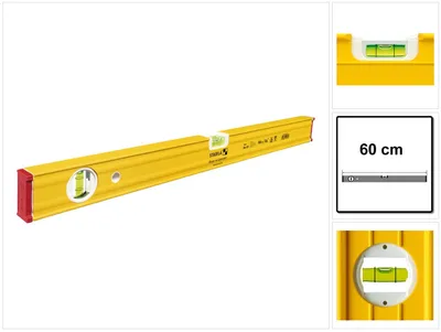 Obrázek produktu pro Stabila 19165, Čárová vodováha, 0,6 m, Červená, Žlutá, 0,5 mm/m, Hliník