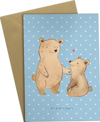 Produktbild von Mr. & Mrs. Panda Glückwunschkarte Bär Großer Bruder - Blau Pastell - Geschenk, genesungskarte, Muttertag, Bären, Grußkarte, einladungskarten, Geschwister, Klappkarte