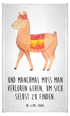 Produktbild von Mr. & Mrs. Panda Handtuch Alpaka Stolz - Weiß - Geschenk, Design, Mini-Handtuch, Lama, Frotteetuch, Gästetuch, Klein