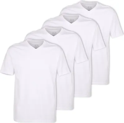 Produktbild von CECEBA Herren T-Shirts, 4er Pack - Konvex, V-Ausschnitt, Kurzarm, Baumwolle, uni Weiß XXL